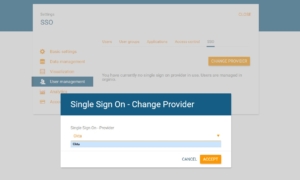 Select provider for Single Sign On in orginio