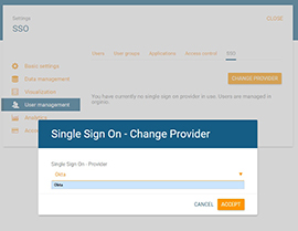 Set provider for single sign on in orginio