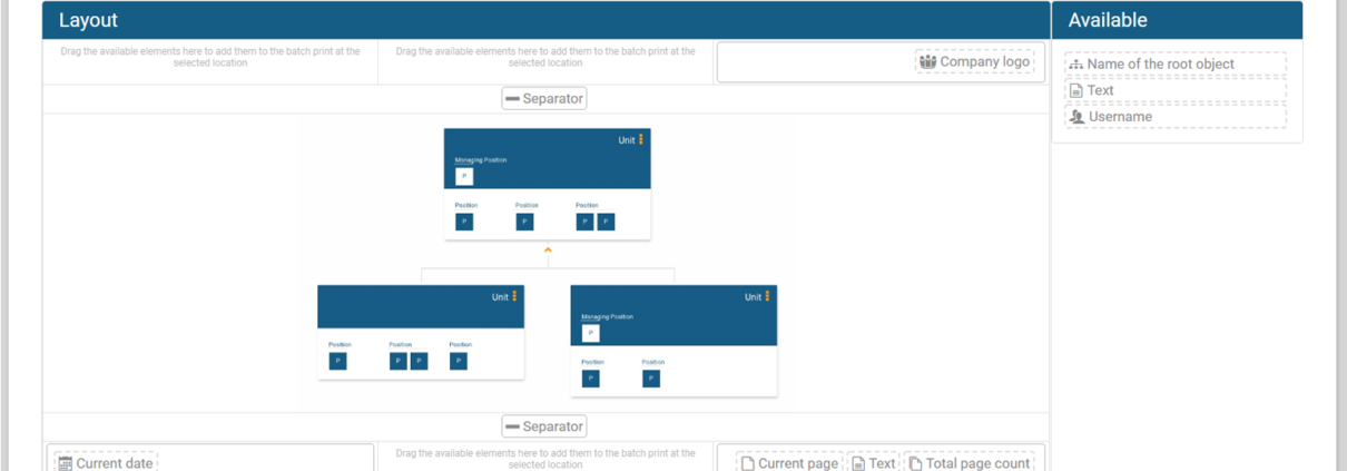 Adjust header and footer for your org chart in orginio