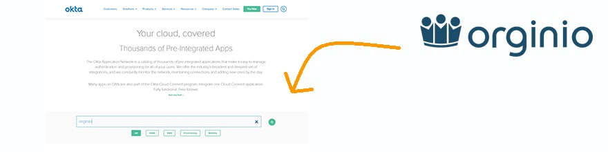 orginio allows for Single Sign-On with Okta